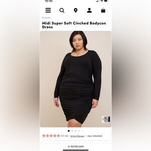 Midi supper soft cinched bodycon dress